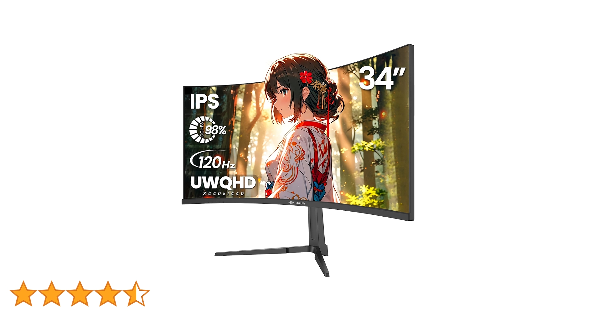 Amazon.co.jp: CRUA ゲーミングモニター 34インチ 湾曲 PC